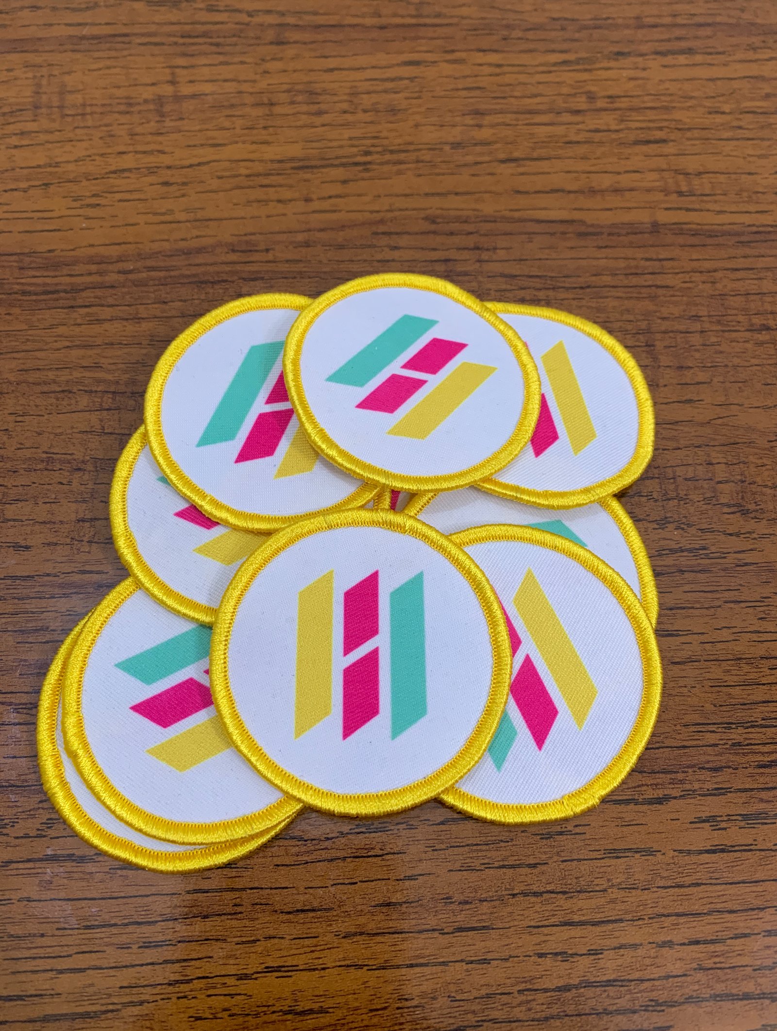 Embroidered sublimated round patches — Spirit Custom Store